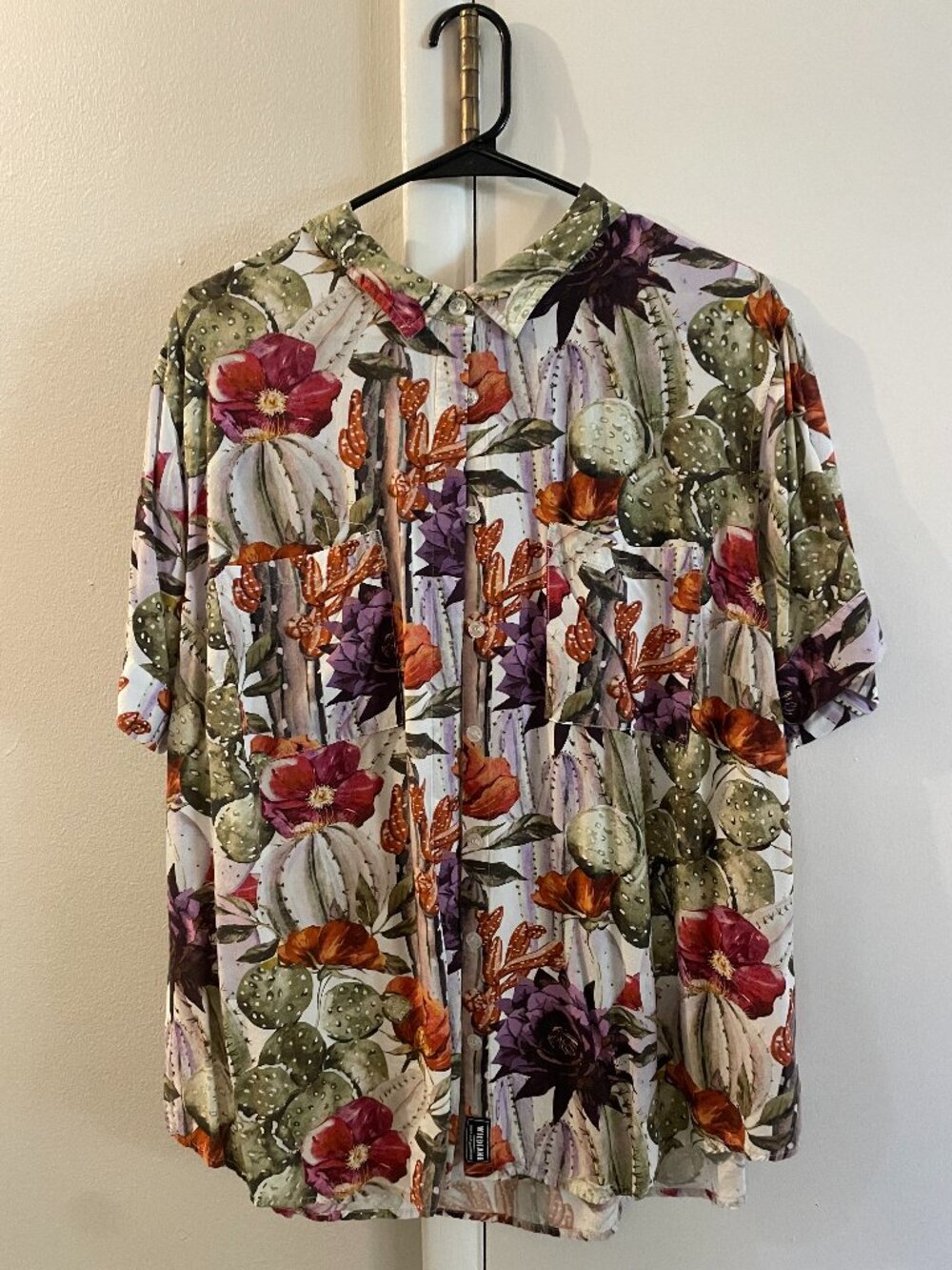 Wildfang Empower Button Up, Cactus Bloom, 1X